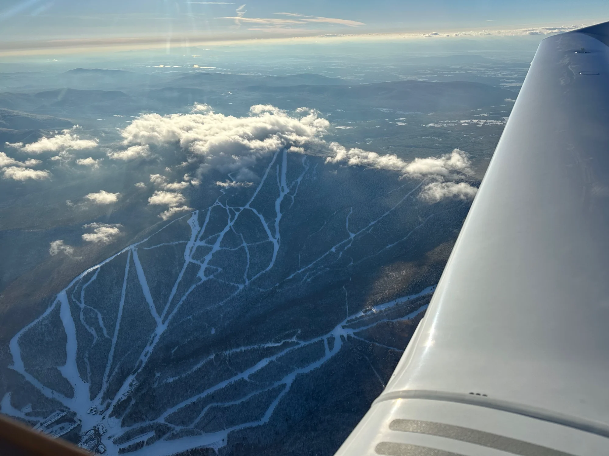 Flying Over Ski Resort